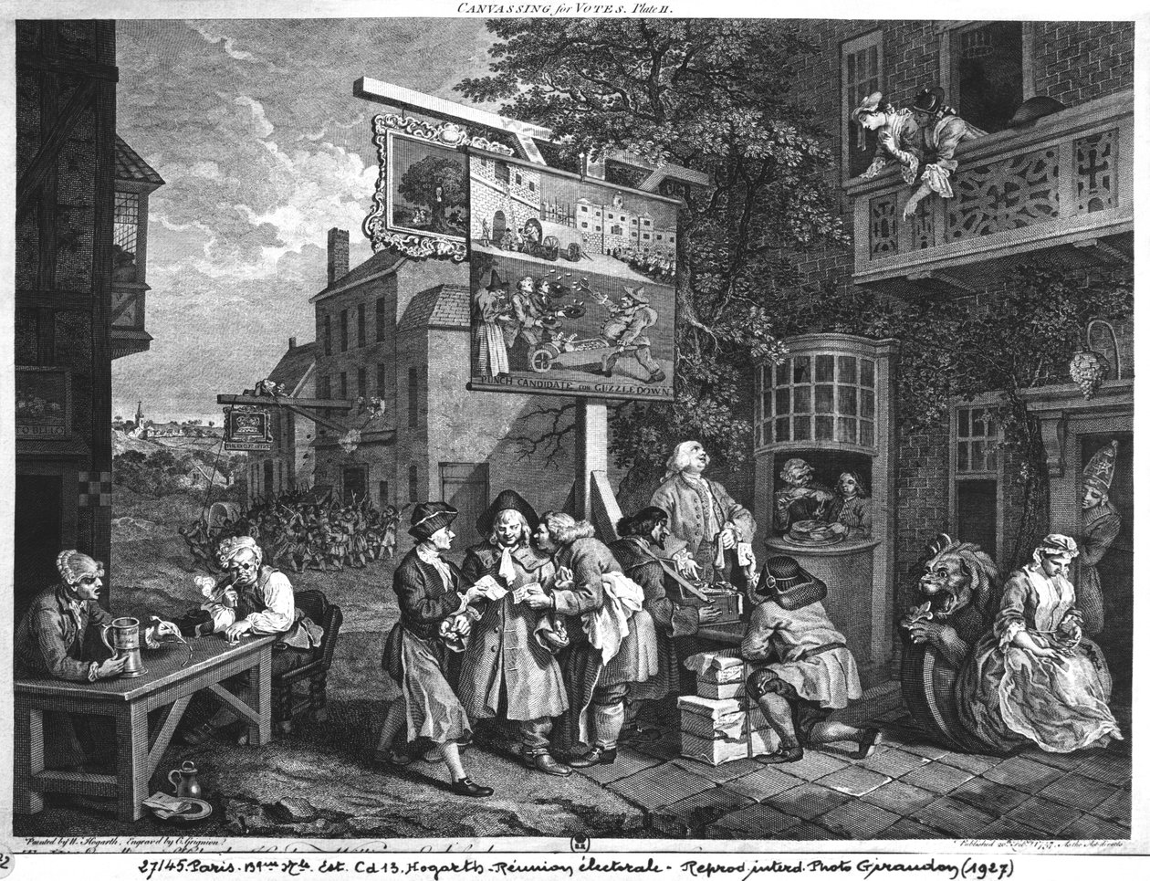 A Eleição II; Coligação para Votos, gravada por Charles Grignion (1717-1810) 1757 (ver também 1997) de William Hogarth