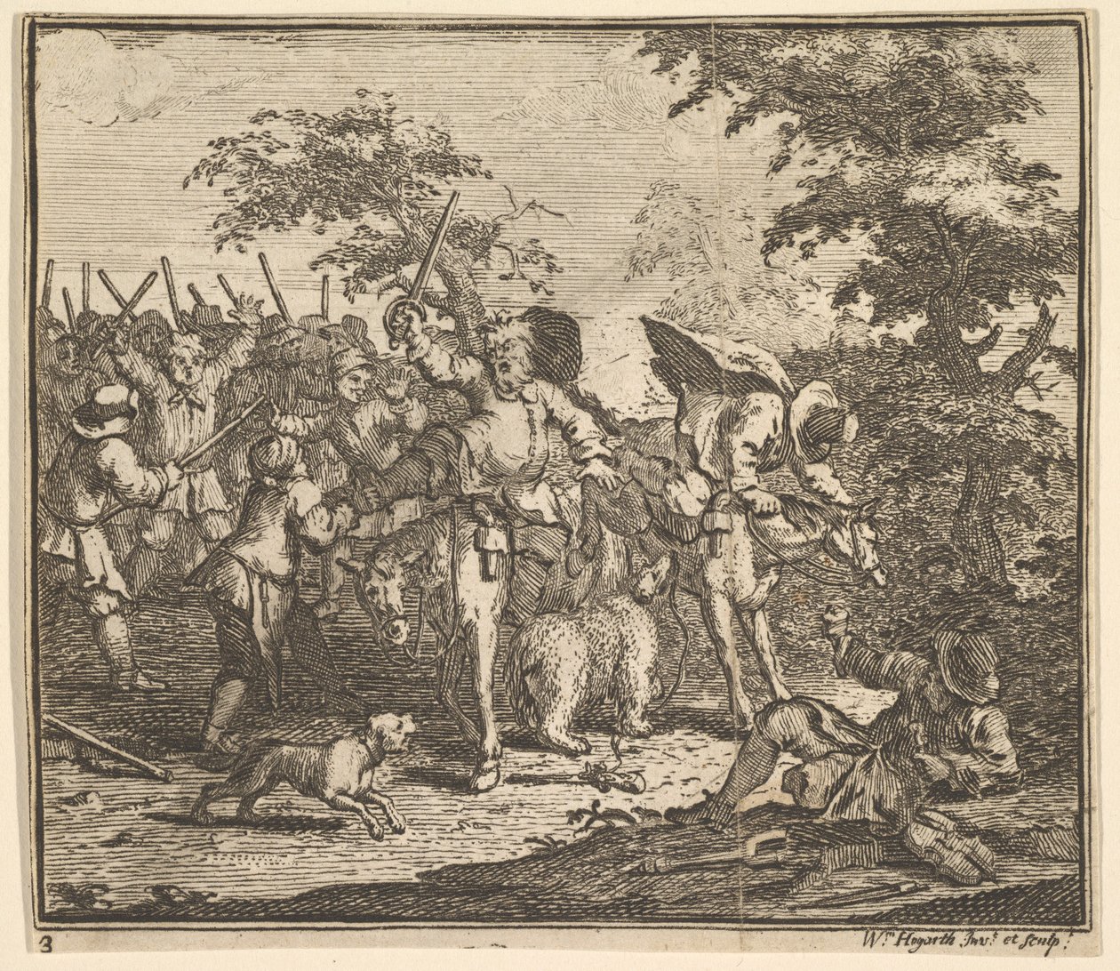 O Encontro com Talgol e Magnano Dezessete Ilustrações para Samuel Butler ..., 1721-26. de William Hogarth