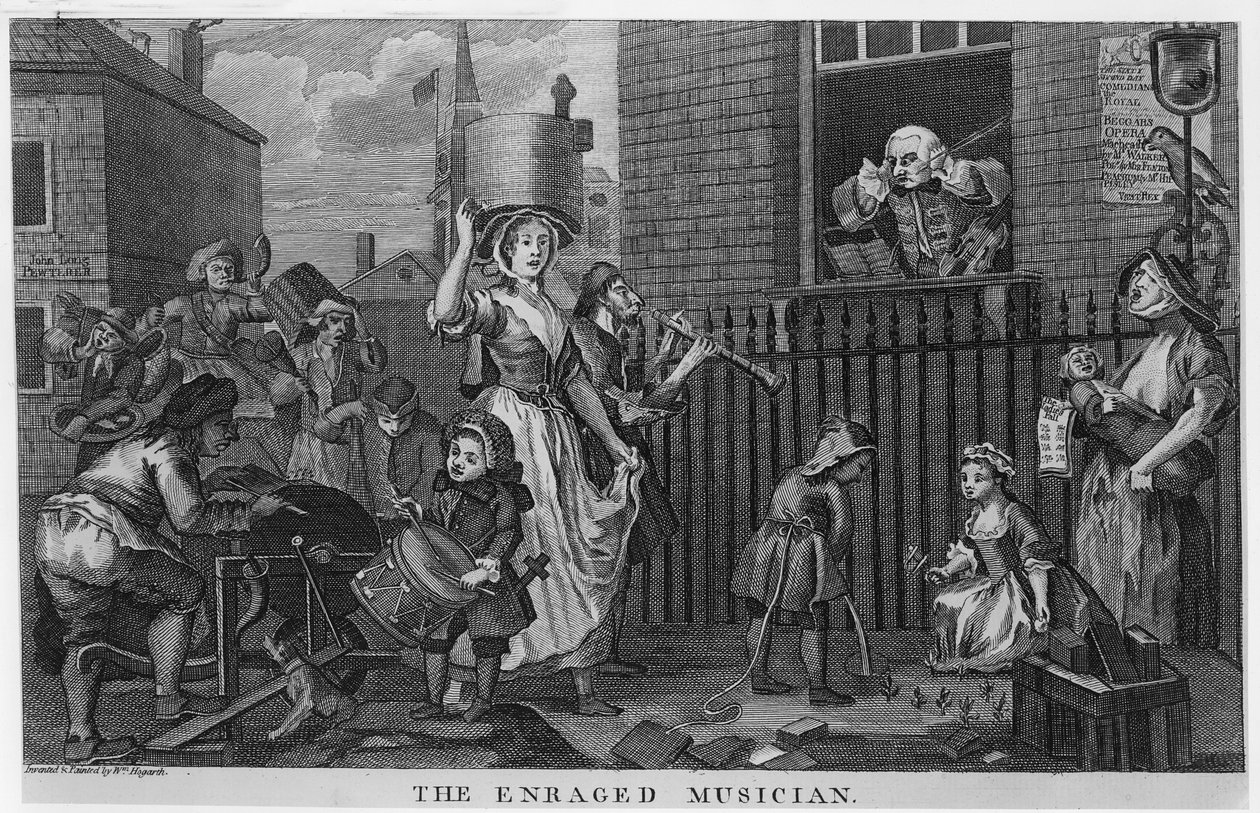 O Músico Enfurecido de William Hogarth