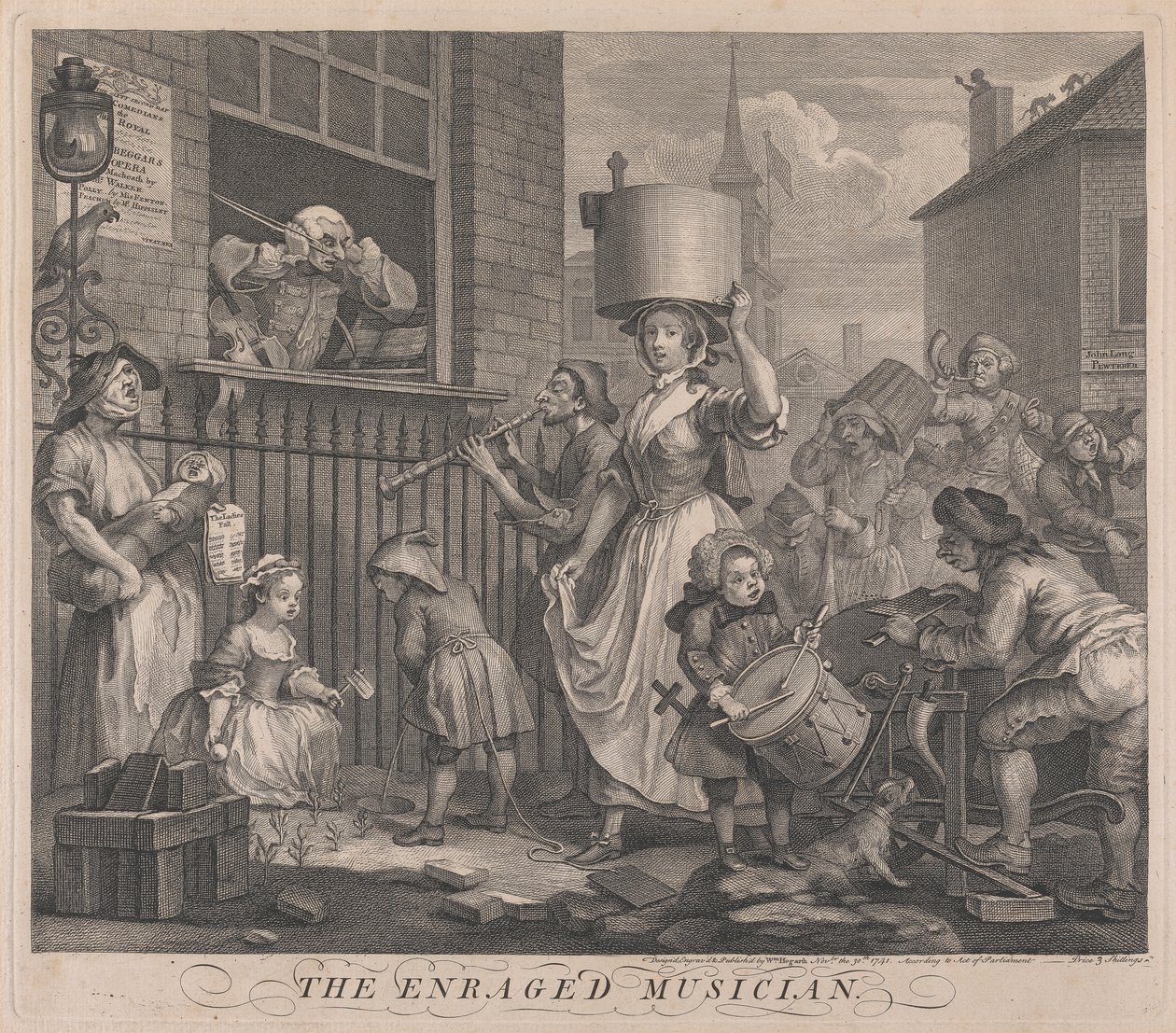 O músico enfurecido de William Hogarth