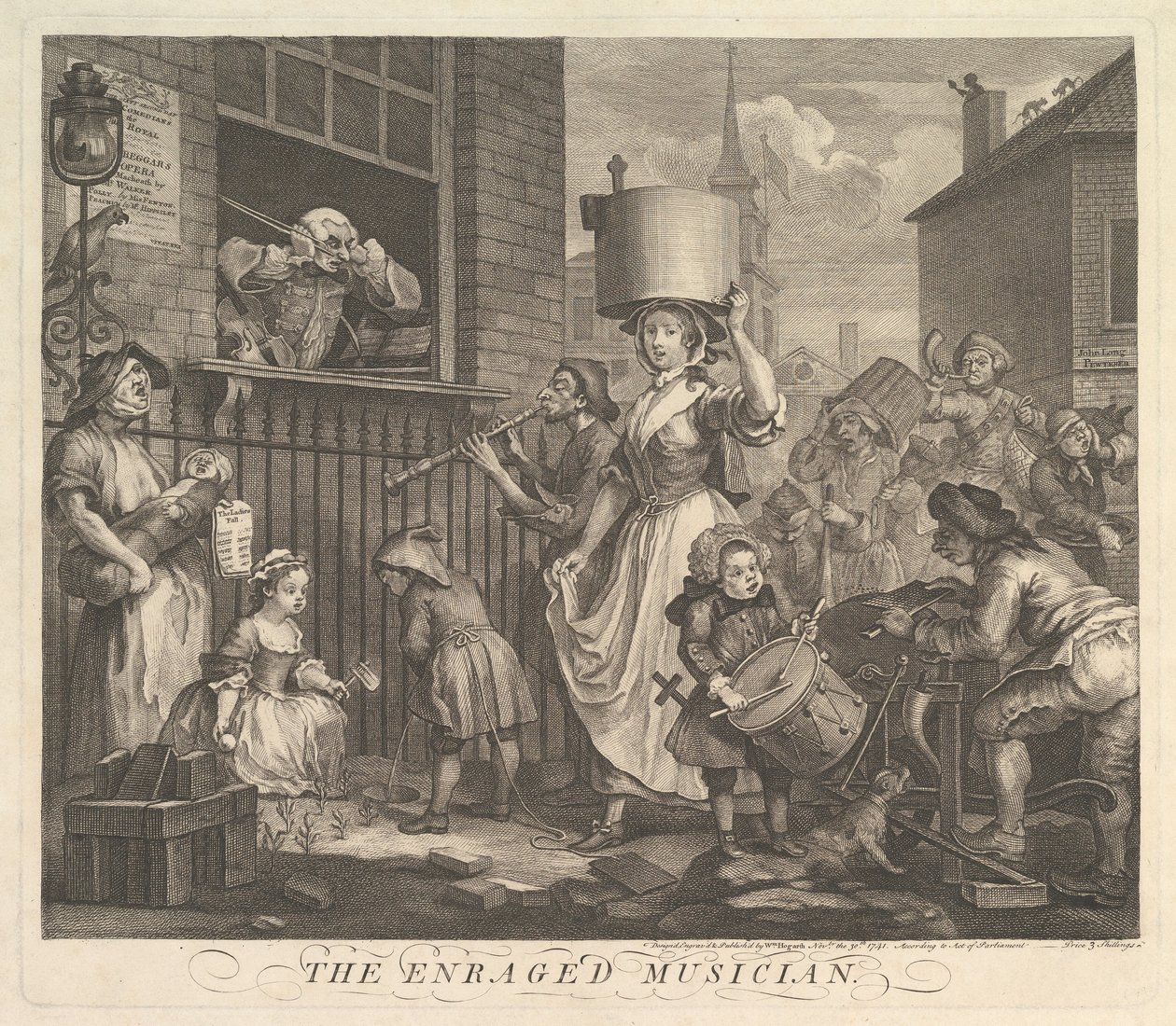O Músico Furioso de William Hogarth
