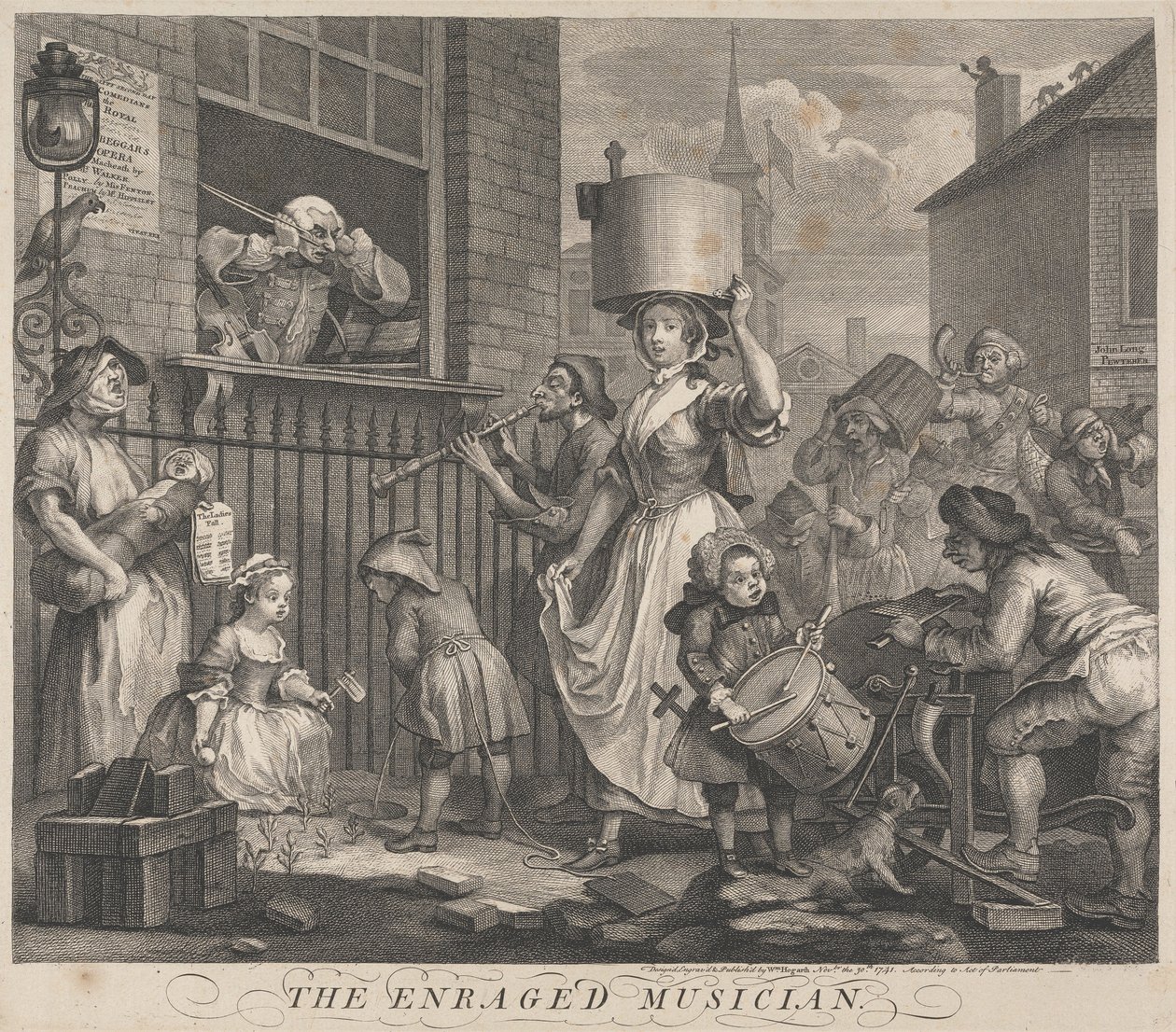 O músico enfurecido de William Hogarth
