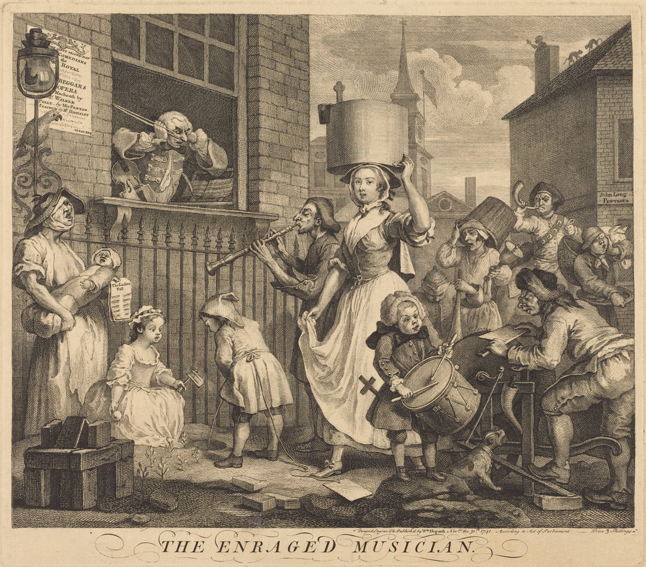 O músico enfurecido de William Hogarth