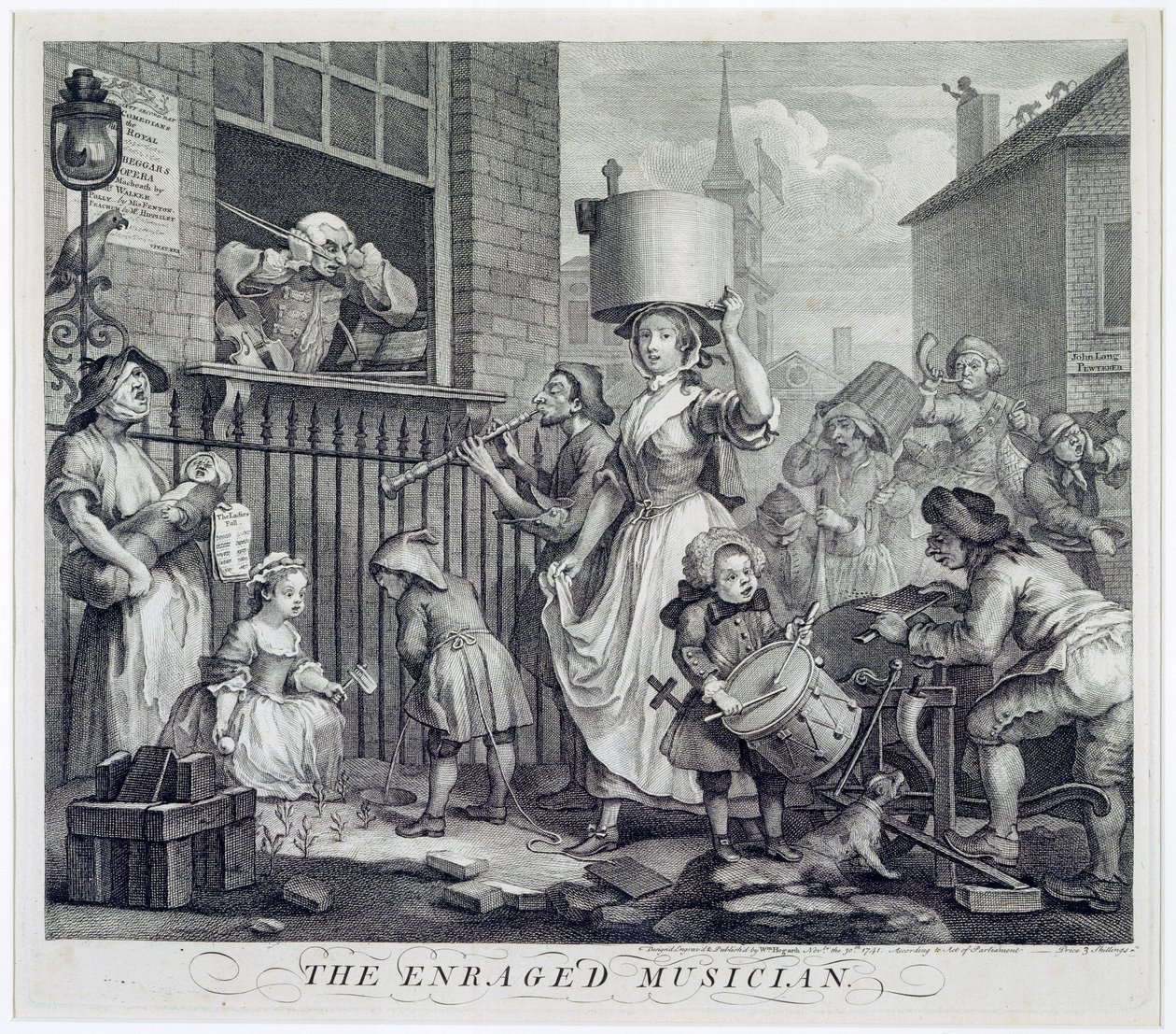 O Músico Enfurecido, 1741 de William Hogarth