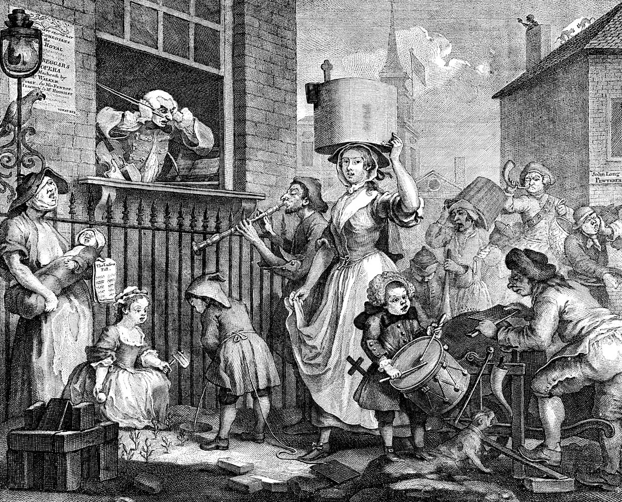O músico enfurecido, 1741 de William Hogarth