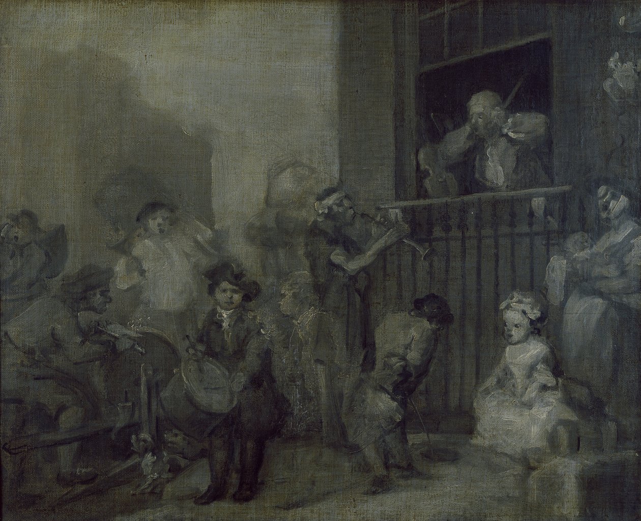 O músico enfurecido, século XVII de William Hogarth