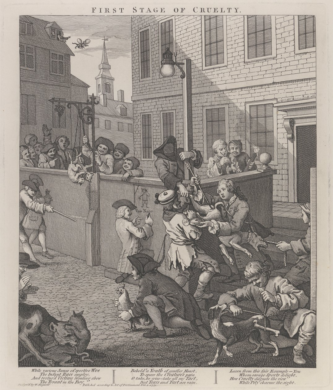 A Primeira Etapa da Crueldade: Crianças a Torturar Animais de William Hogarth