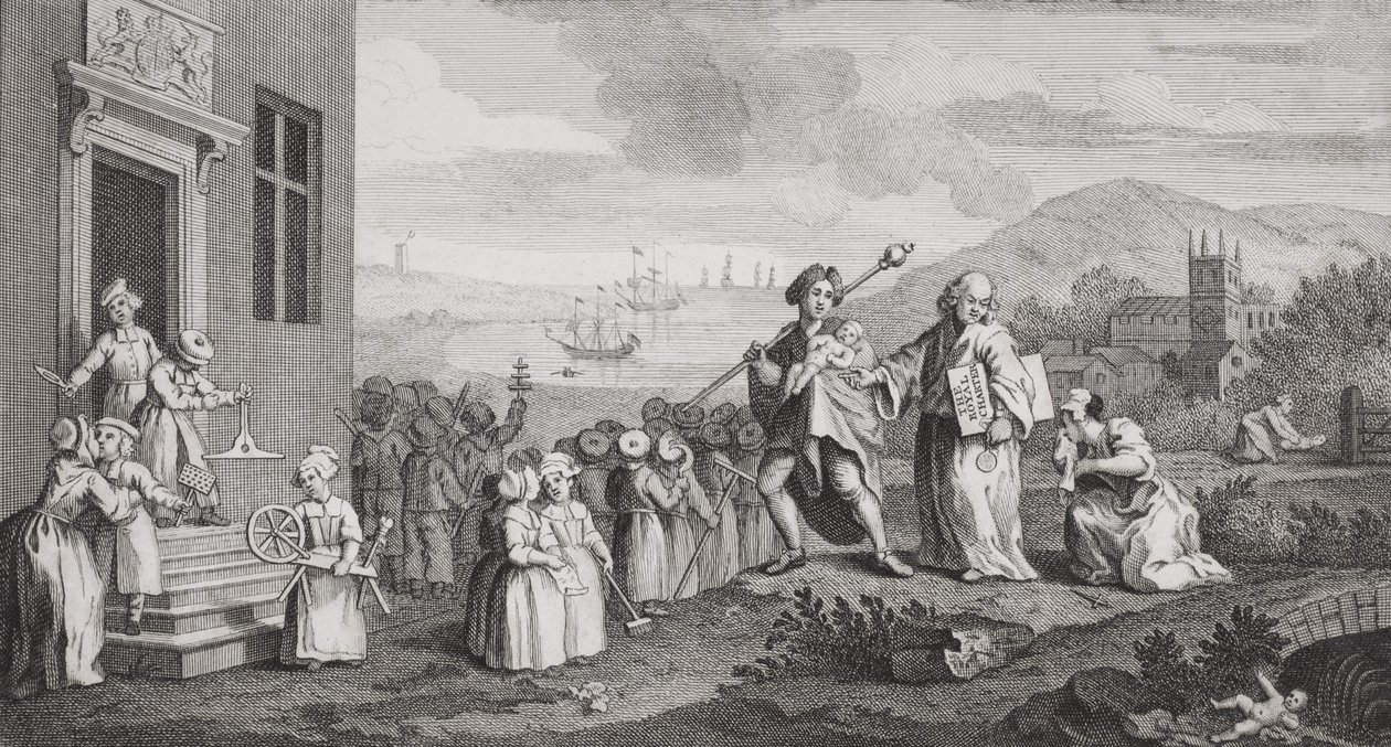 The Foundlings, gravados por F. Morellon La Cave de William Hogarth