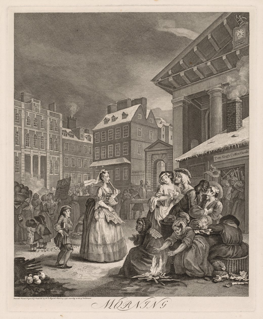 As quatro horas do dia: manhã, 1738. de William Hogarth