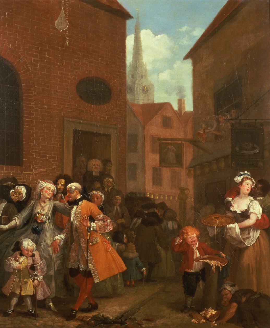 Os quatro momentos do dia: meio dia, 1736 de William Hogarth