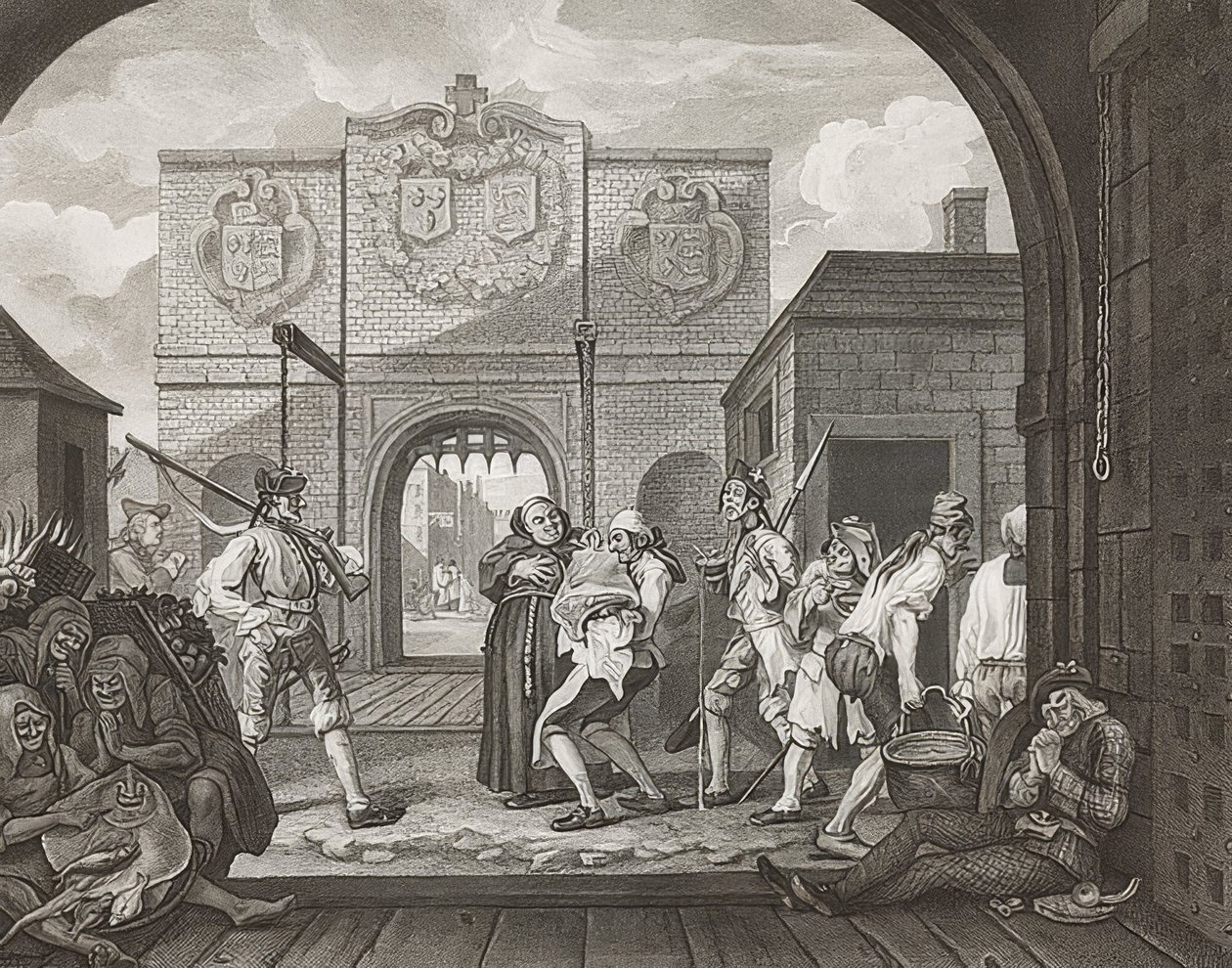 O Portão de Calais, ou O Rosbife da Velha Inglaterra - Oh, o rosbife da velha Inglaterra. 1749 de William Hogarth