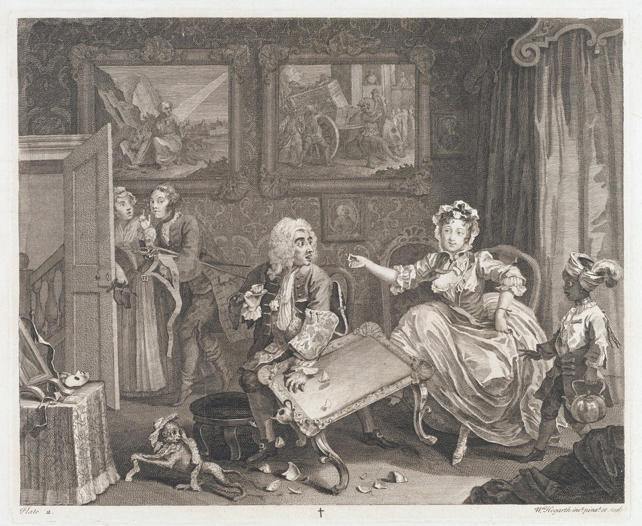 A prostituta encontra um protetor, projetado em 1732, impresso em 1744 (gravura e gravura) de William Hogarth