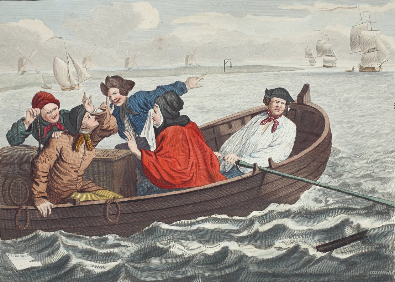 O Idle &39;Prentice virou-se e enviado para o mar, placa V de&39; Indústria e ociosidade &39;, ilustração de&39; Hogarth restaurado: as obras inteiras do célebre William Hogarth, re-gravado por Thomas Cook &39;, de William Hogarth