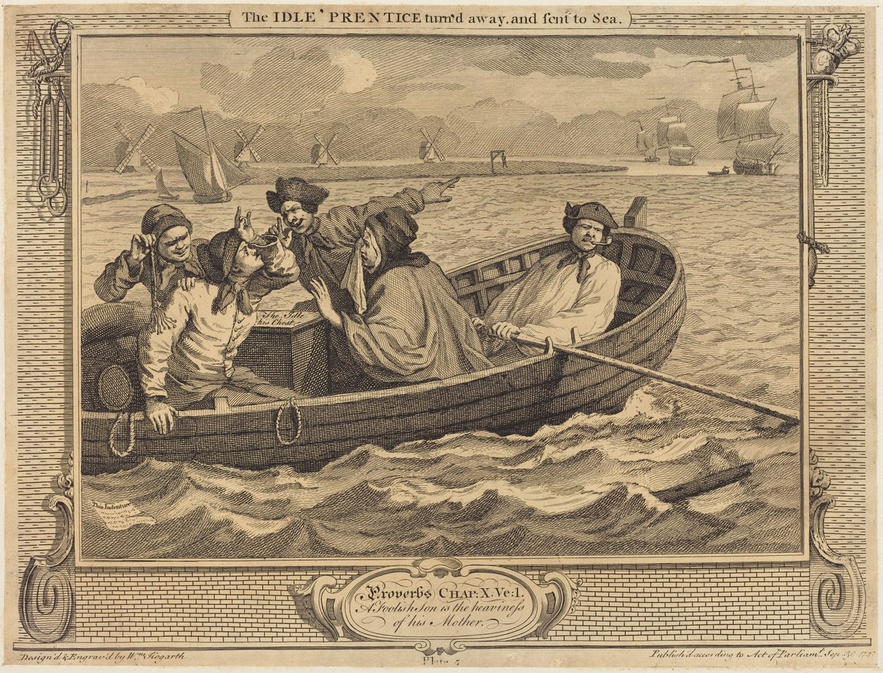 O aprendiz ocioso é despedido e enviado para o mar de William Hogarth