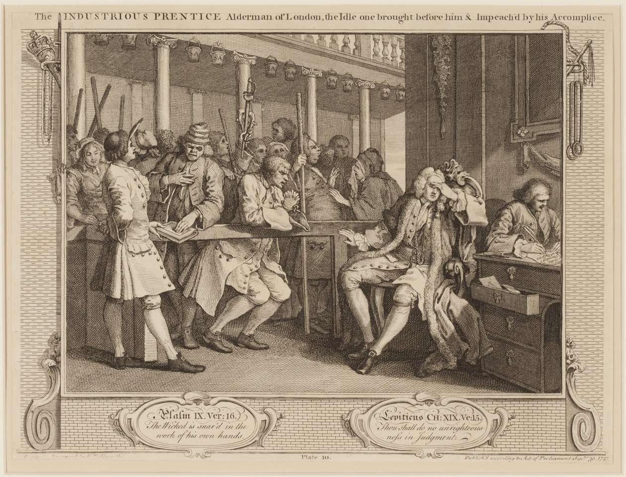 O diligente &39;Prentice Alderman de Londres: o ocioso levado diante dele e impeach&39;d por seu cúmplice de William Hogarth