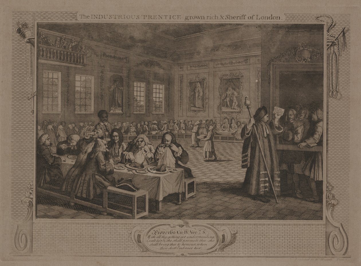The Industrious &39;Prentice Grown Rich e Sheriff de Londres de William Hogarth