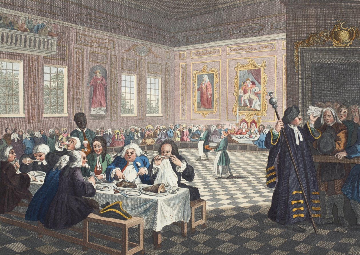 O industrioso &39;Prentice Grown Rich e Sheriff of London, prato VIII de&39; Indústria e ociosidade, ilustração de &39;Hogarth restaurado: as obras inteiras do célebre William Hogarth, re-gravado b de William Hogarth