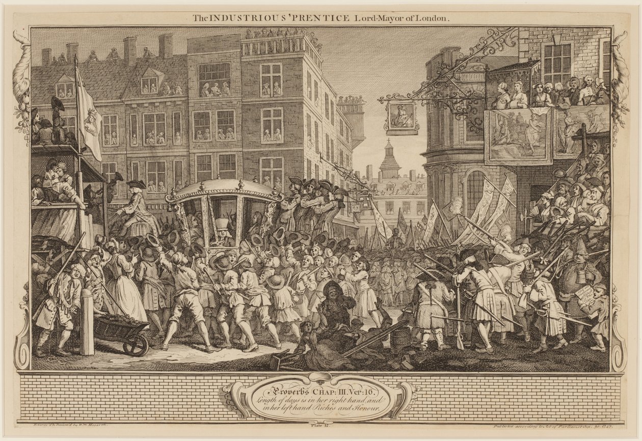 The Industrious &39;Prentice Lord Mayor de Londres de William Hogarth