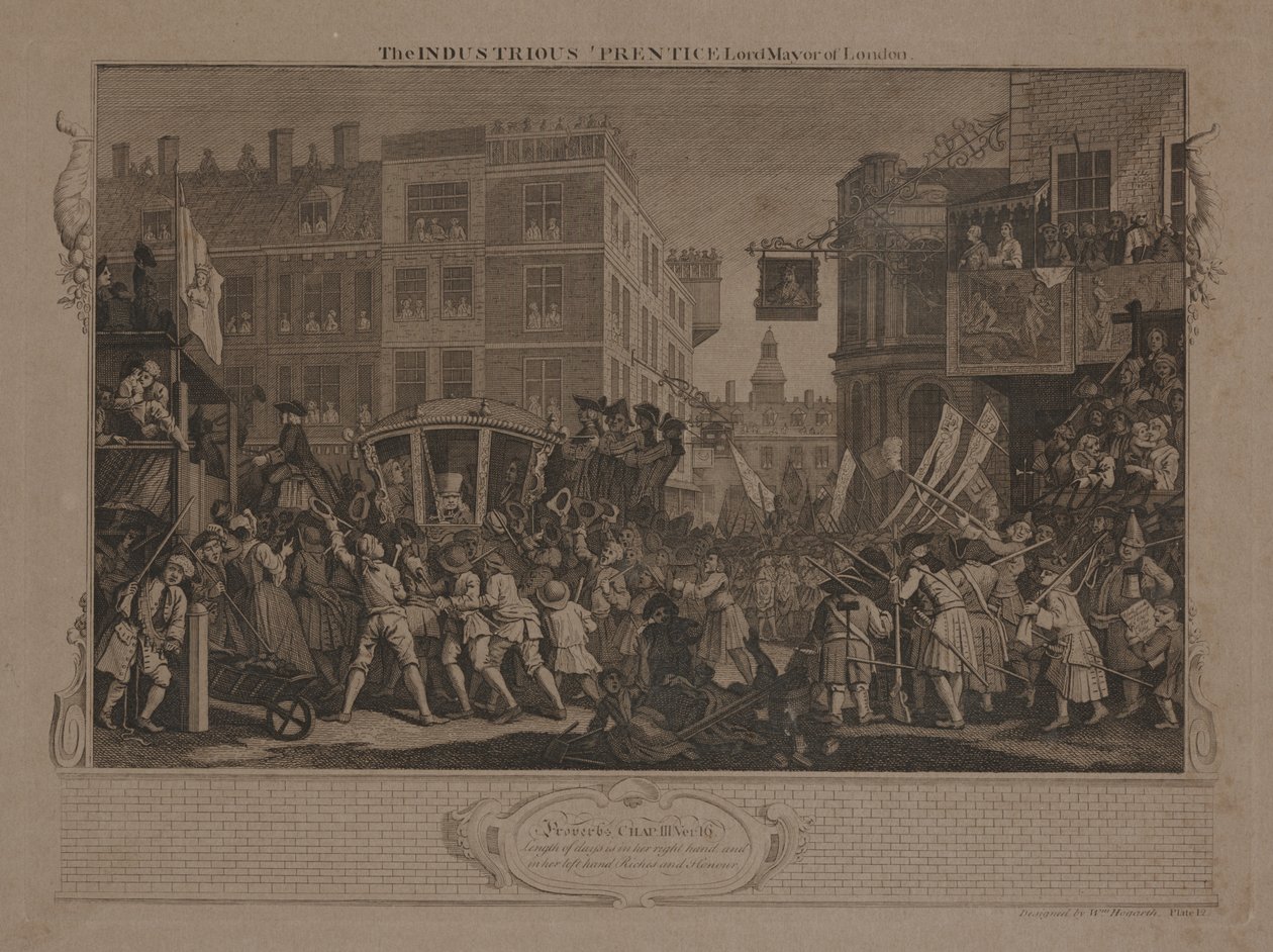 The Industrious &39;Prentice Lord Mayor de Londres de William Hogarth