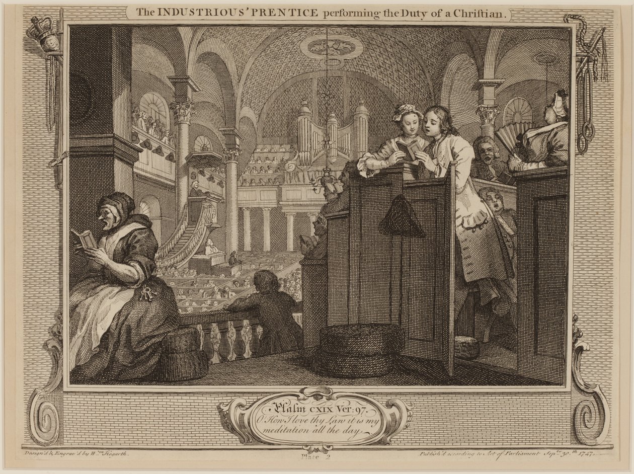 O diligente &39;aprendiz cumprindo o dever de um cristão de William Hogarth