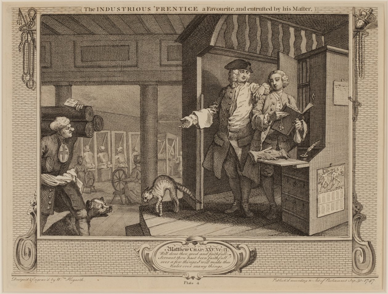 O diligente &39;Prentice é um favorito e confiado por seu mestre de William Hogarth