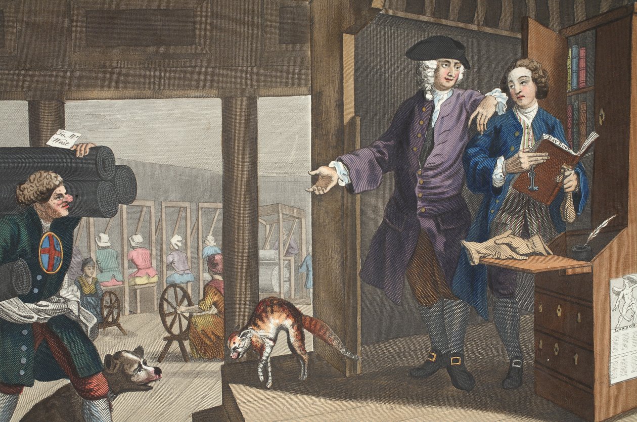The Industrious &39;Prentice um favorito e confiado por seu mestre, placa IV de&39; indústria e ociosidade &39;, ilustração de&39; Hogarth restaurado: todo obras do célebre William Hogarth, re-engra de William Hogarth
