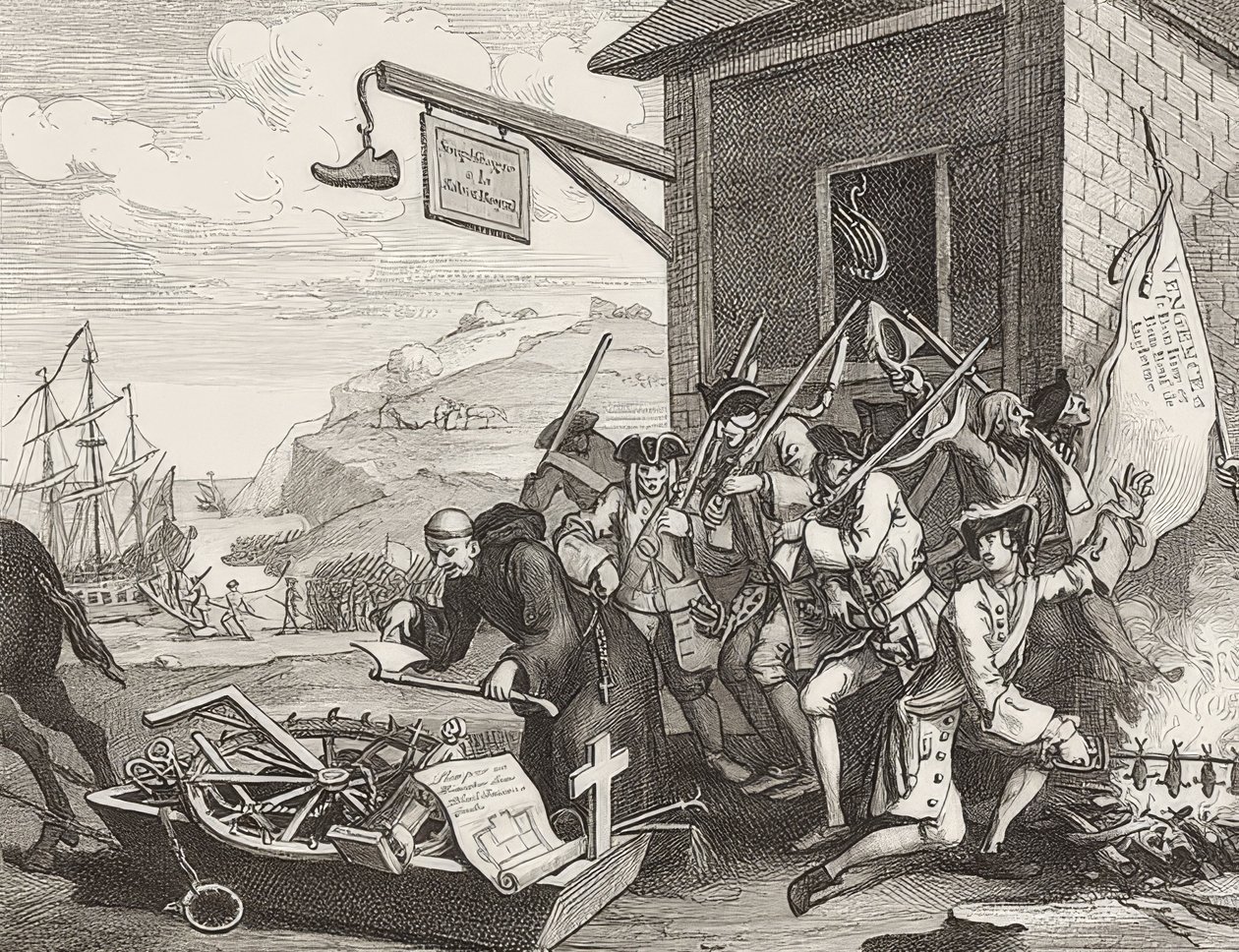A invasão, ilustração 1: França - Die Invasion, Blatt 1: Frankreich. 1756 de William Hogarth