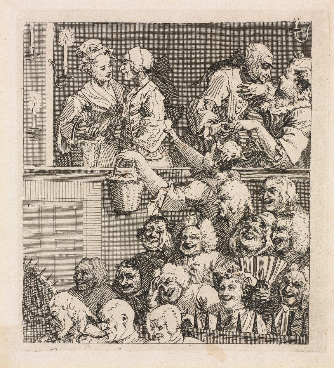 A platéia rindo, 1733. de William Hogarth