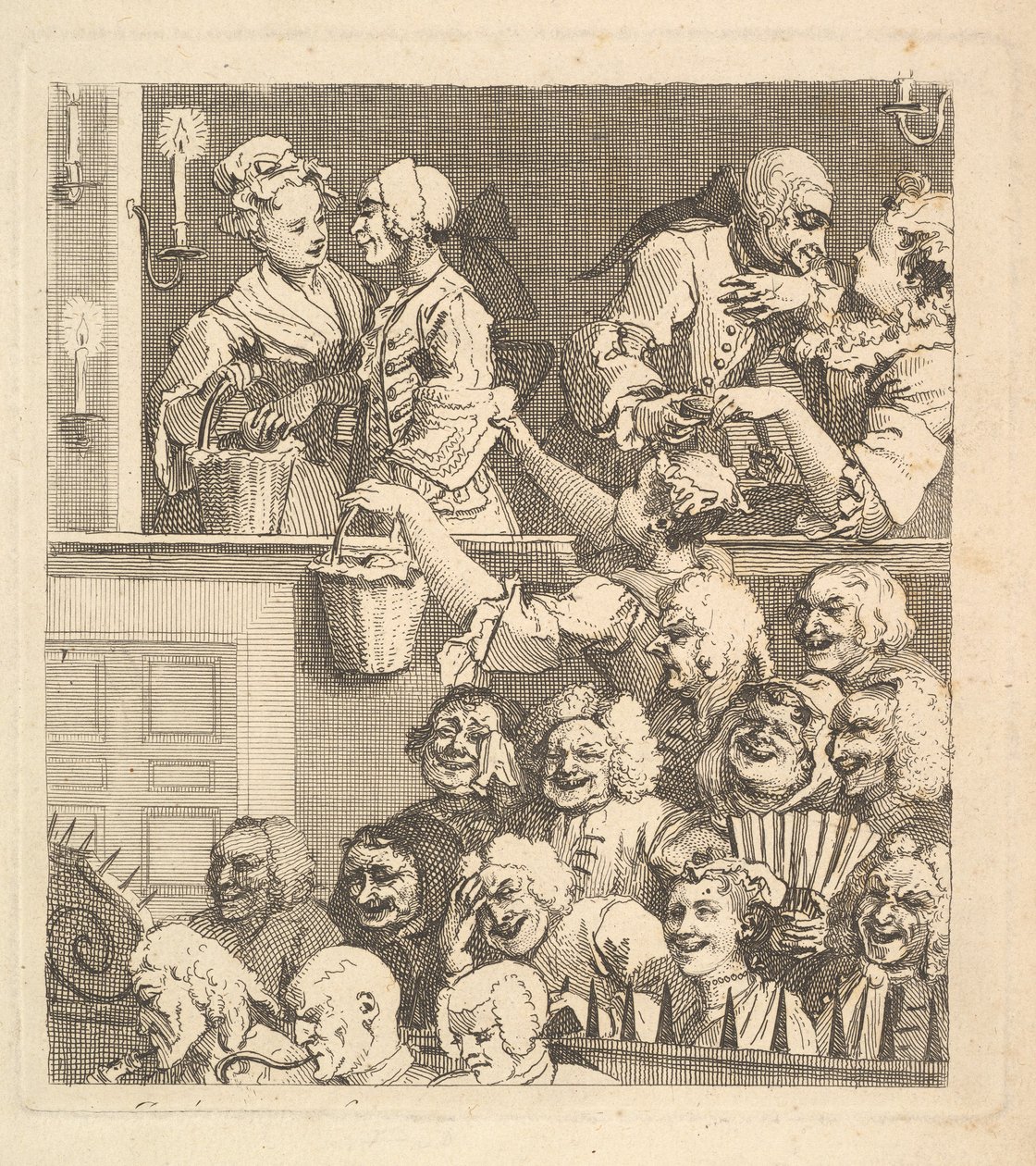 The Laughing Audience, dezembro de 1733. de William Hogarth