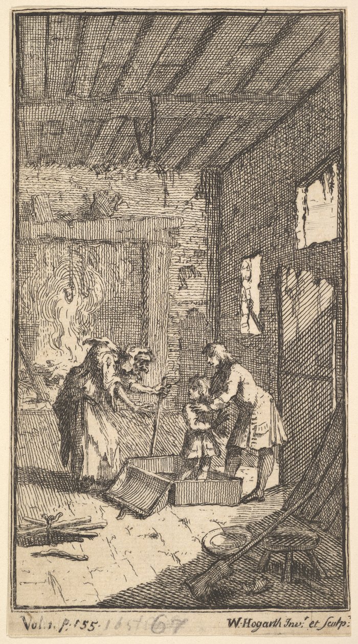 A nova metamorfose, ilustração 4: Invidiosa lança Fantasio, 1724. de William Hogarth