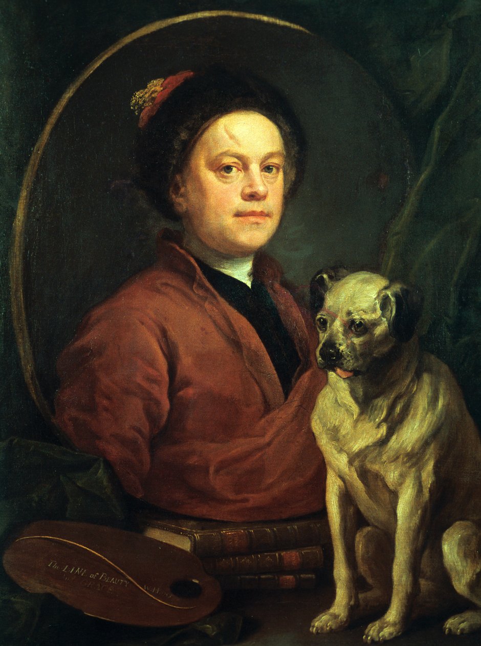O pintor e seu Pug, 1745 de William Hogarth