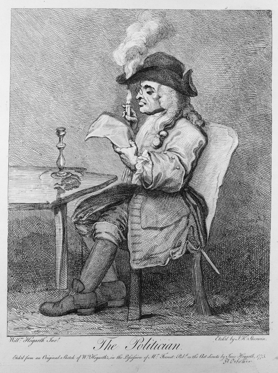 O político, gravado por John Keyse Sherwin, 1775 de William Hogarth