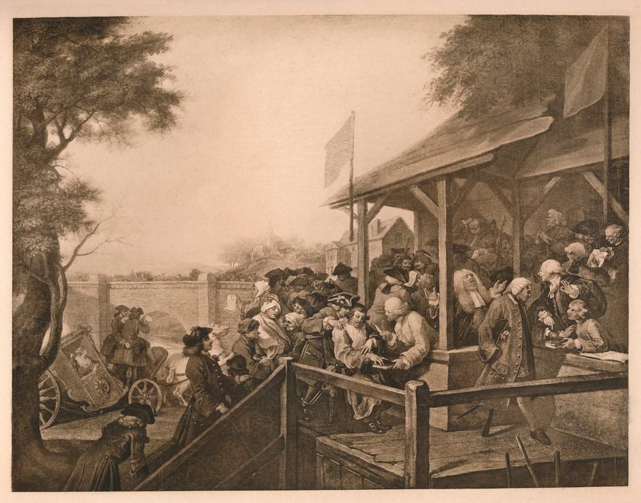 The Polling, Placa III de The Humours of a Election, 1757 de William Hogarth