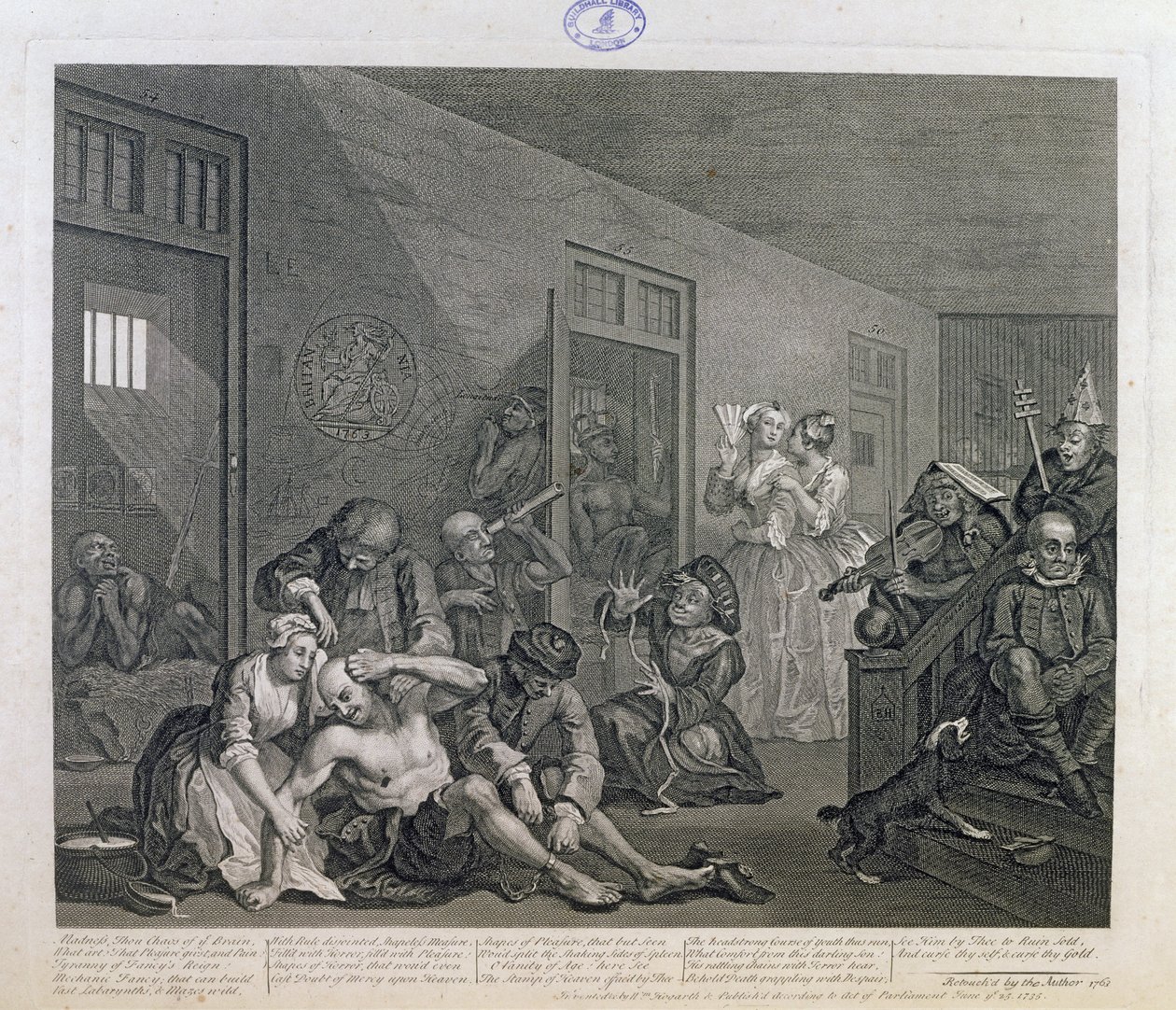 The Rake in Bedlam, prato VIII de &39;A Rake&39;s Progress&39;, 1763 de William Hogarth