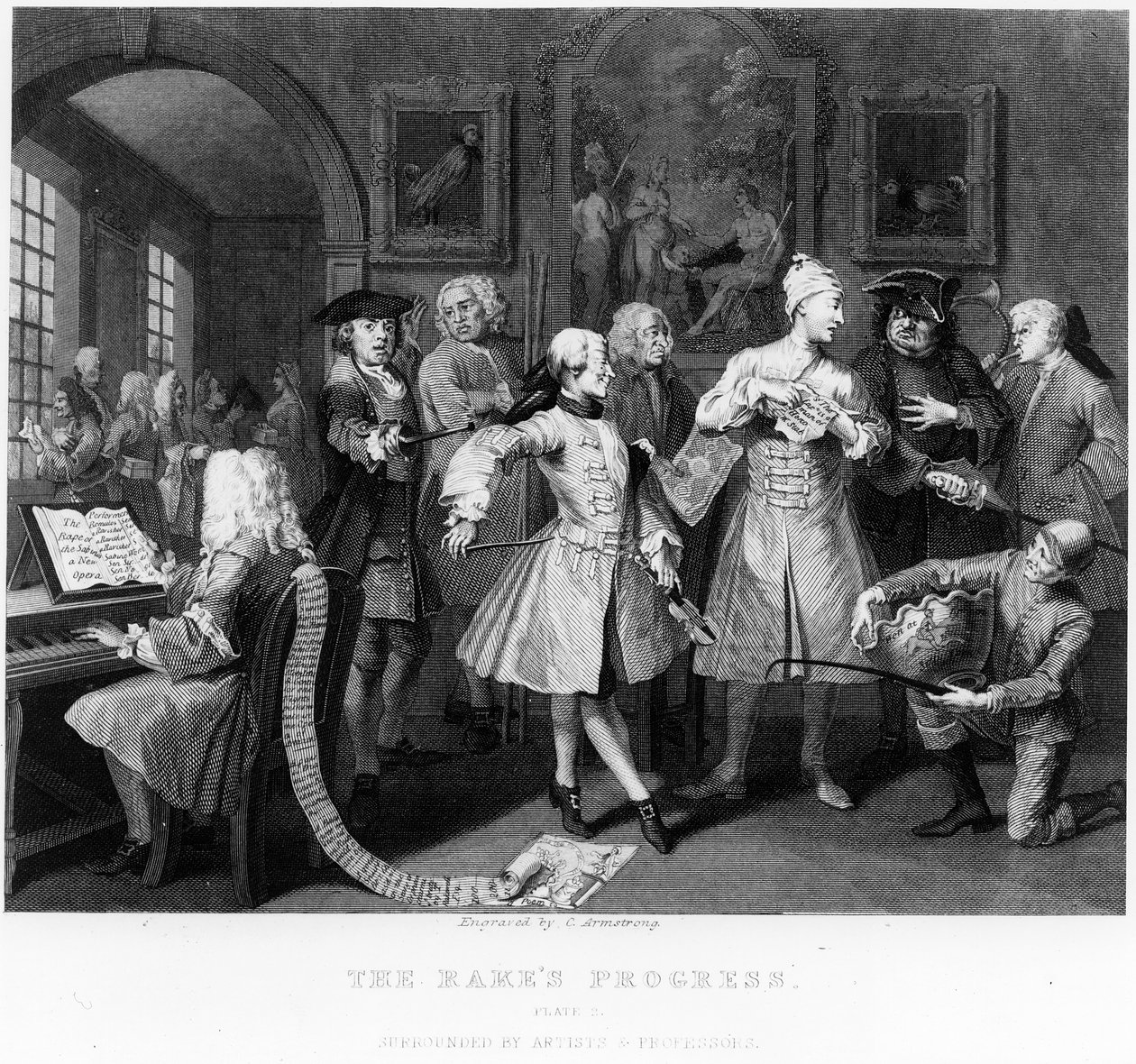 Rake&39;s Levee, prato II, de &39;A Rake&39;s Progress&39; de William Hogarth
