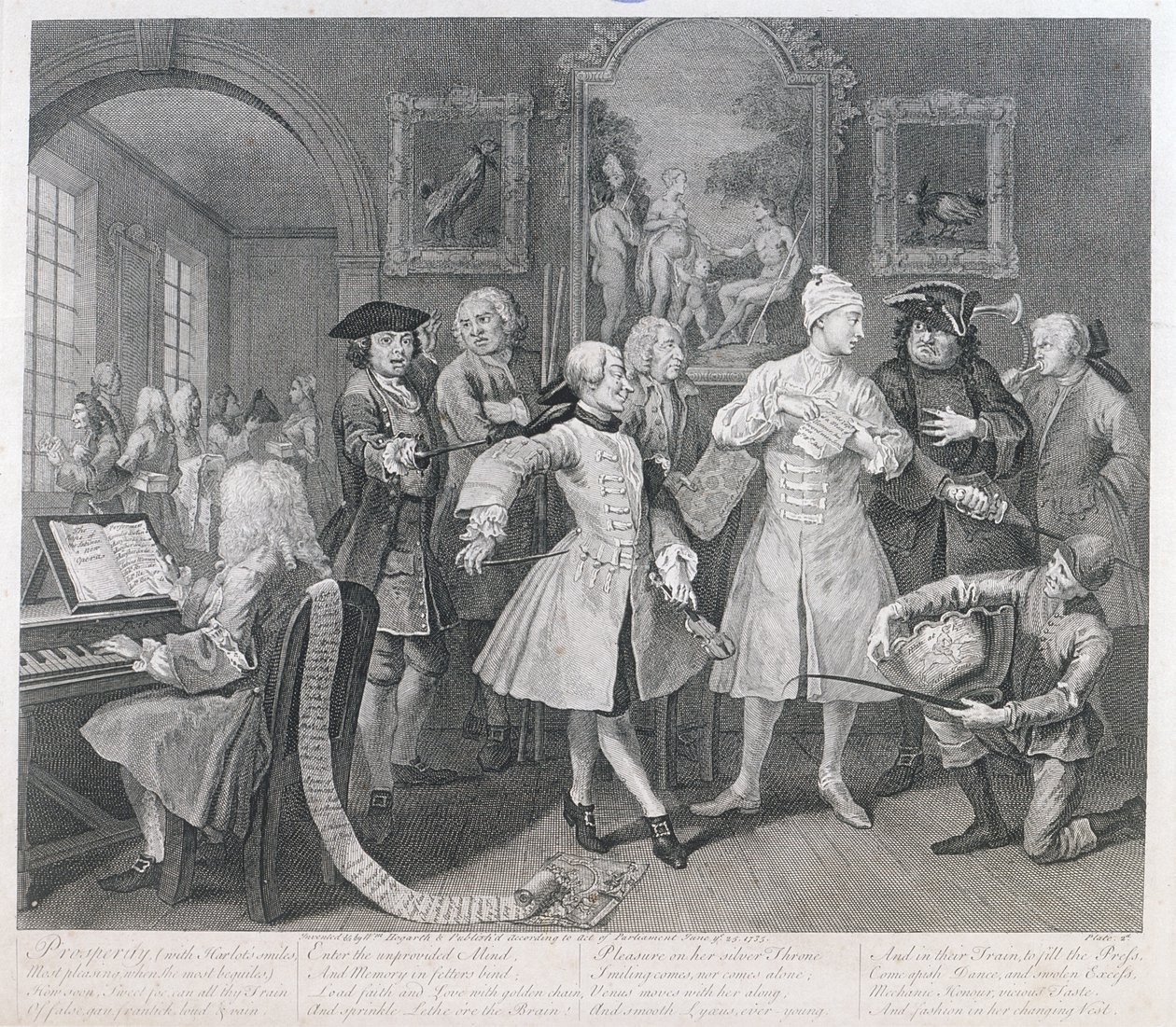 The Rakes Levee, plate II, de A Rakes Progress, 1735 de William Hogarth