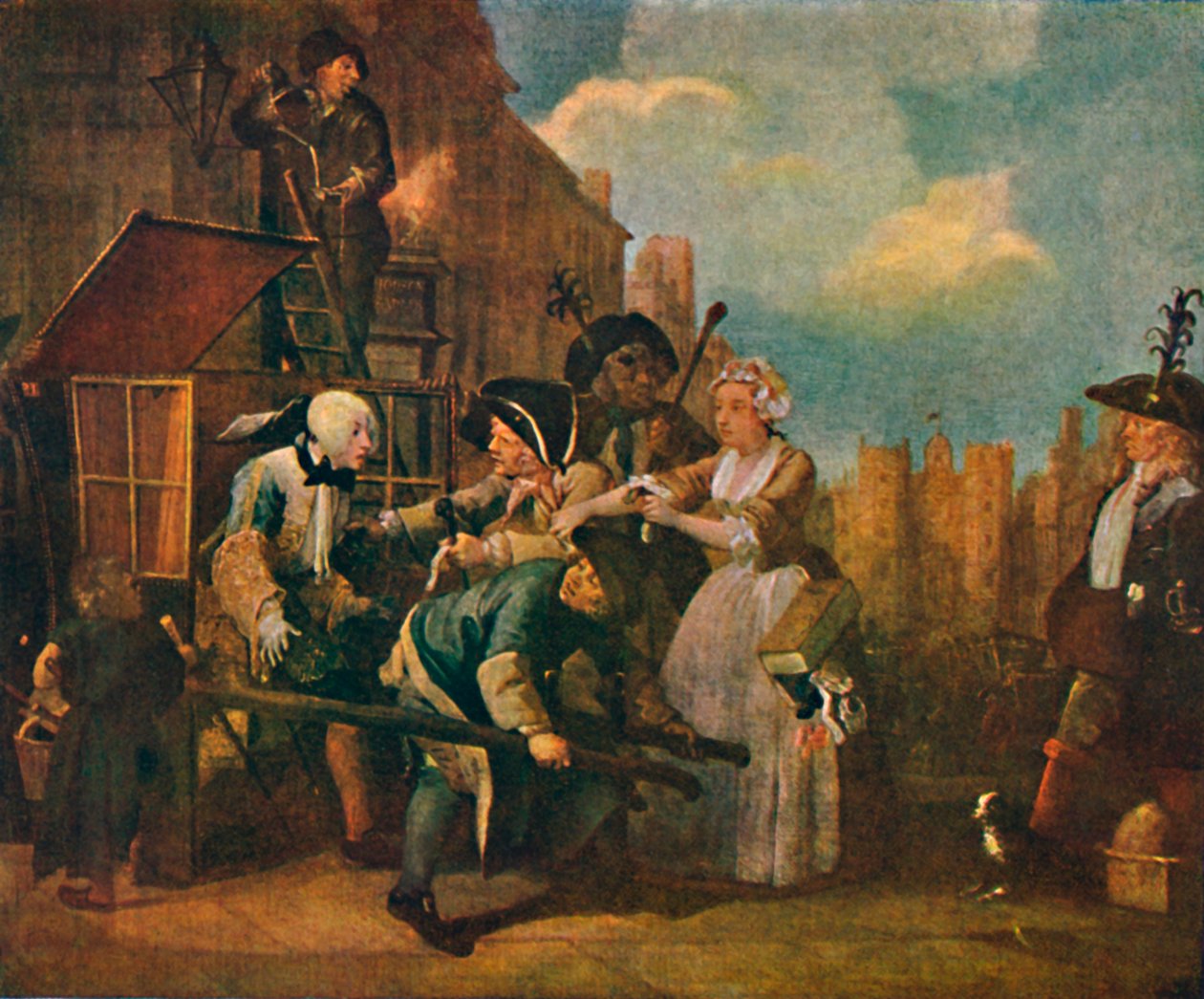 O progresso dos ancinhos - A prisão, c1735, 1904 de William Hogarth