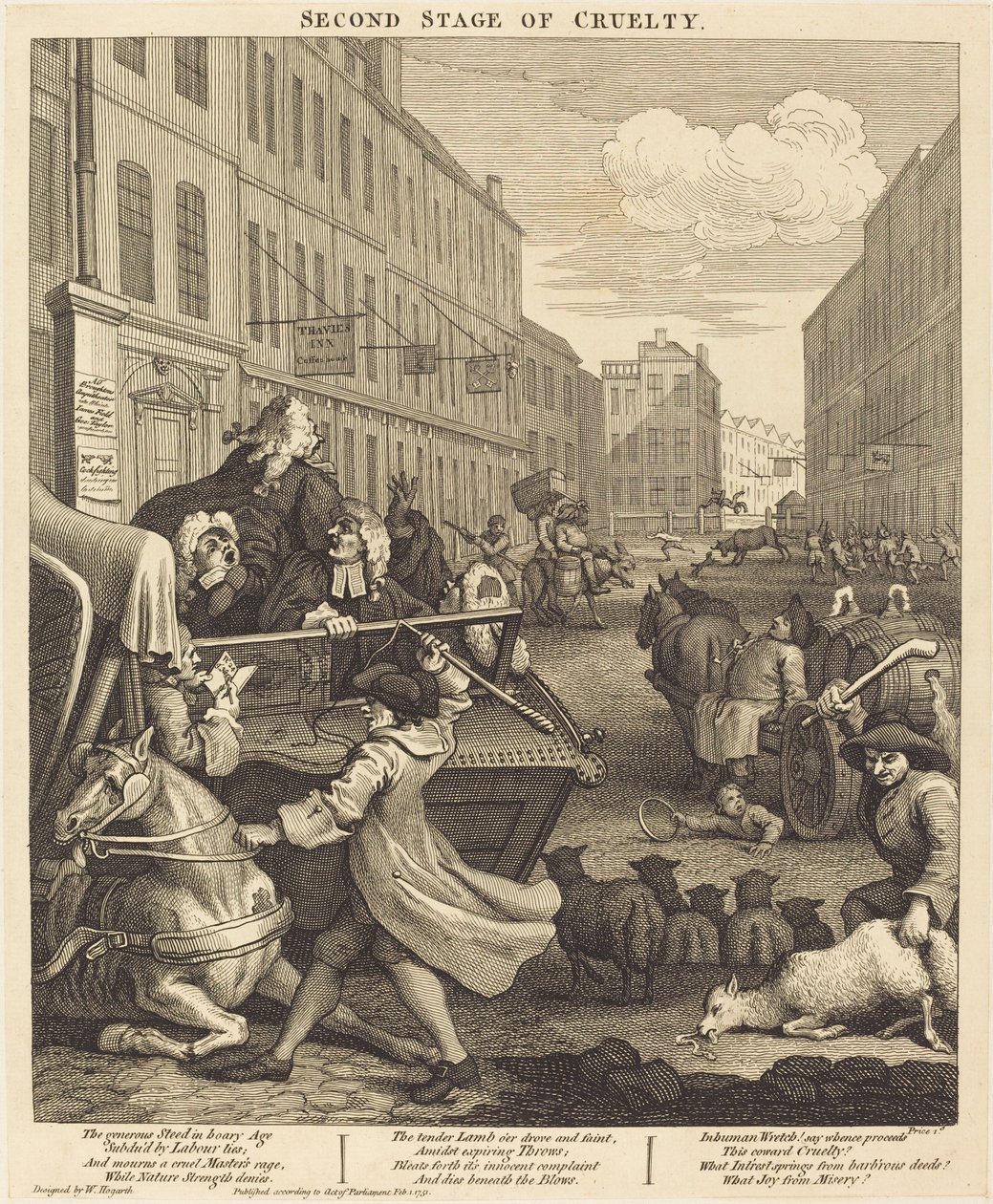 A segunda fase da crueldade de William Hogarth