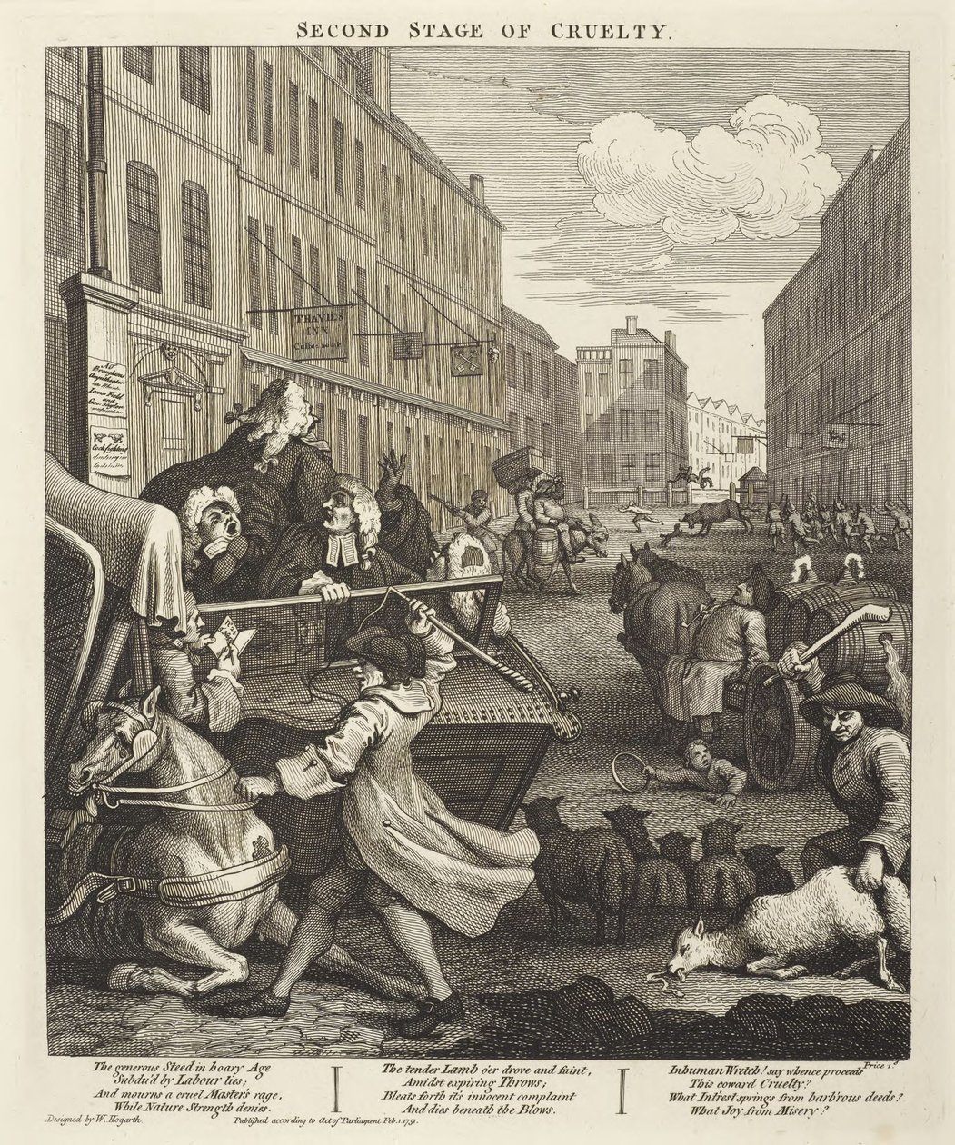 A segunda fase da crueldade de William Hogarth
