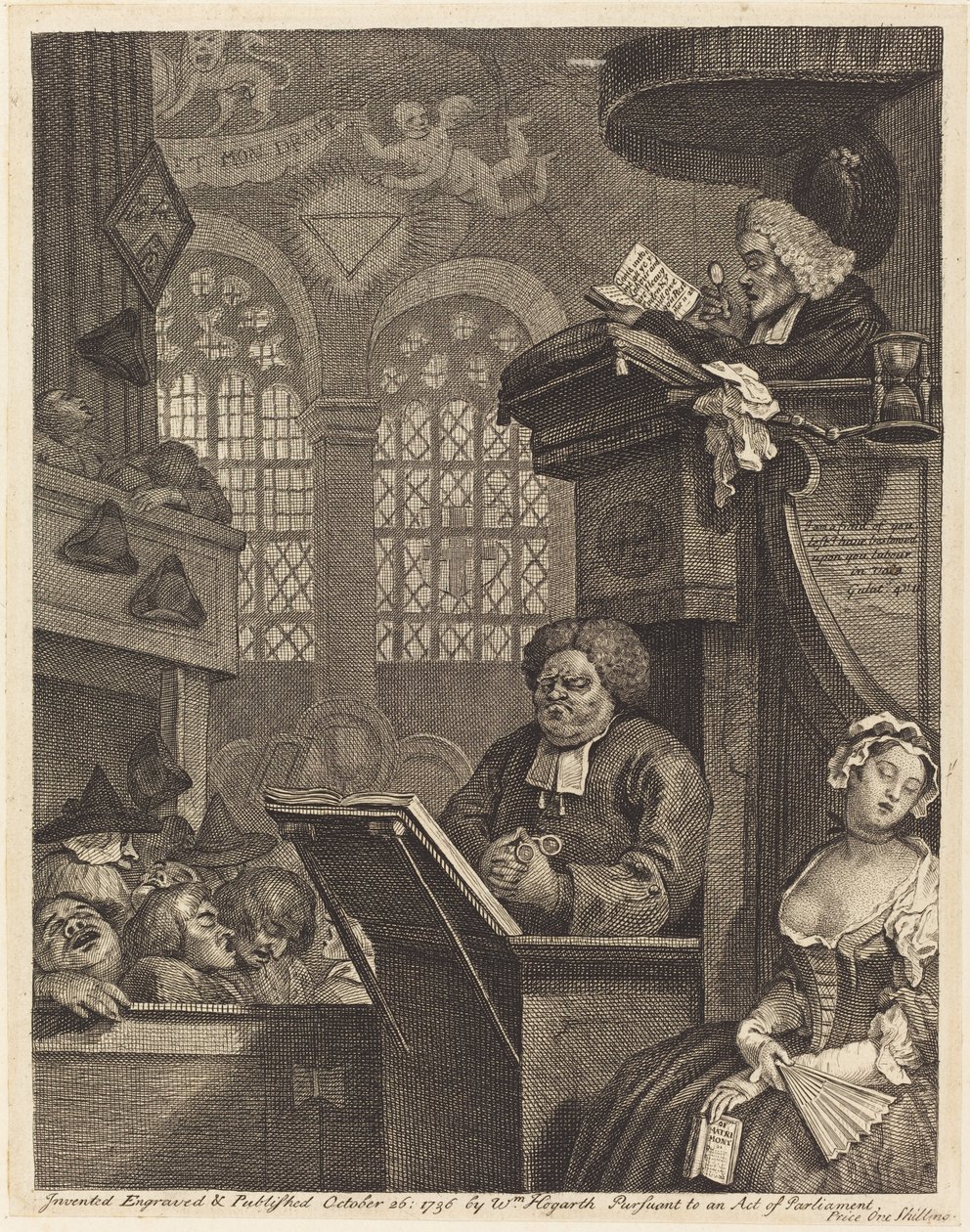 A Congregação Adormecida de William Hogarth