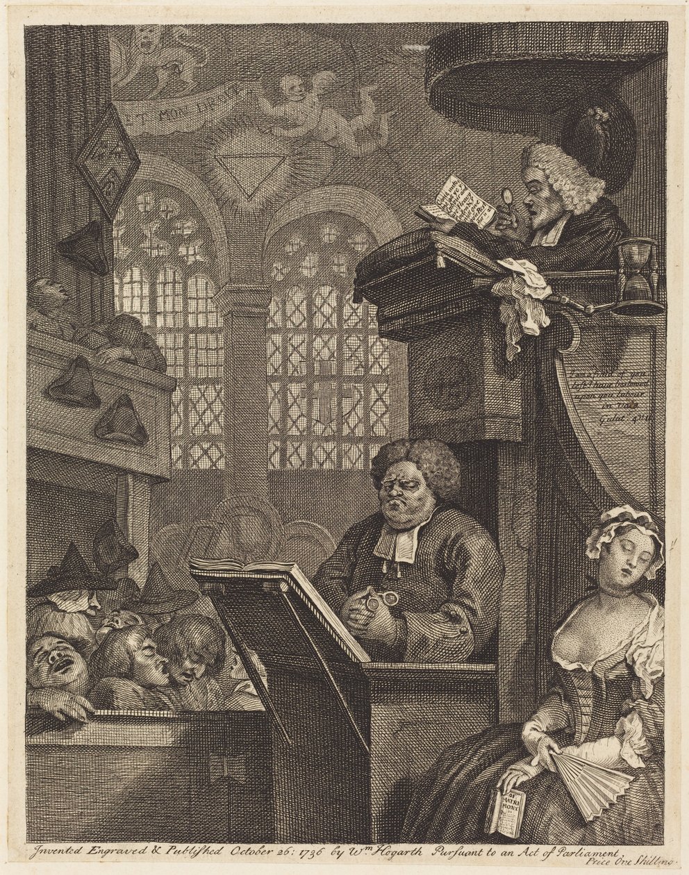 A Congregação Adormecida de William Hogarth