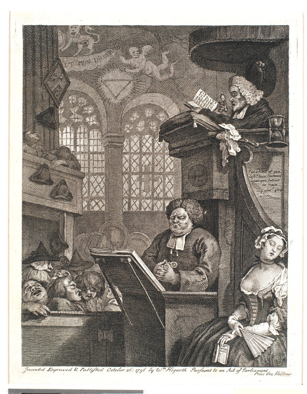 A congregação adormecida de William Hogarth