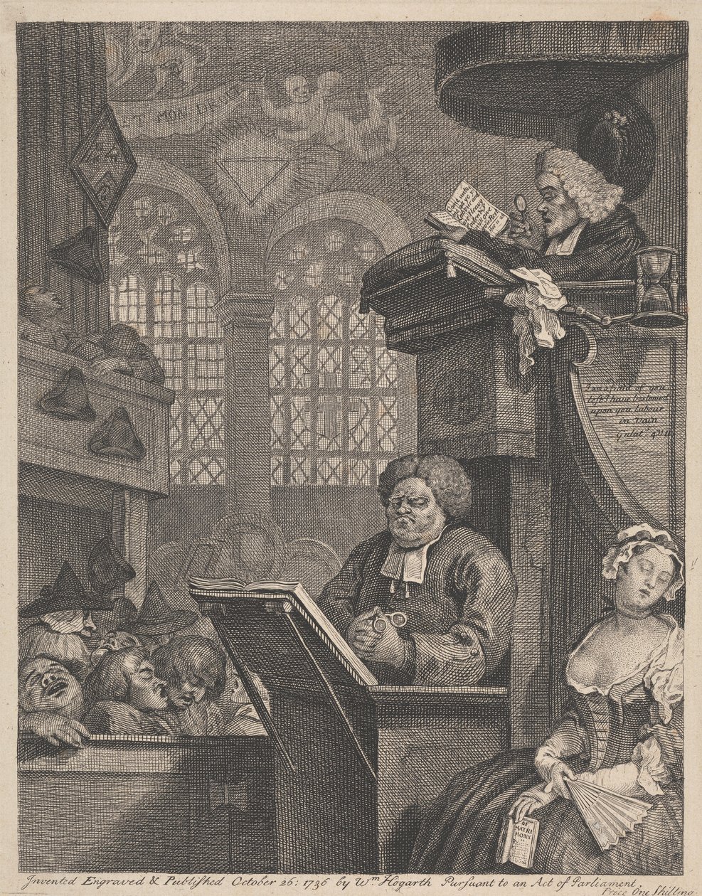 A congregação adormecida de William Hogarth