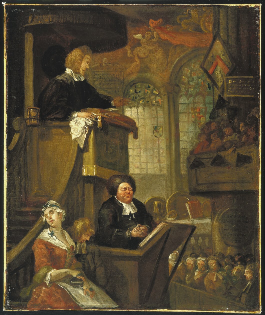 A Congregação Adormecida, 1728 de William Hogarth