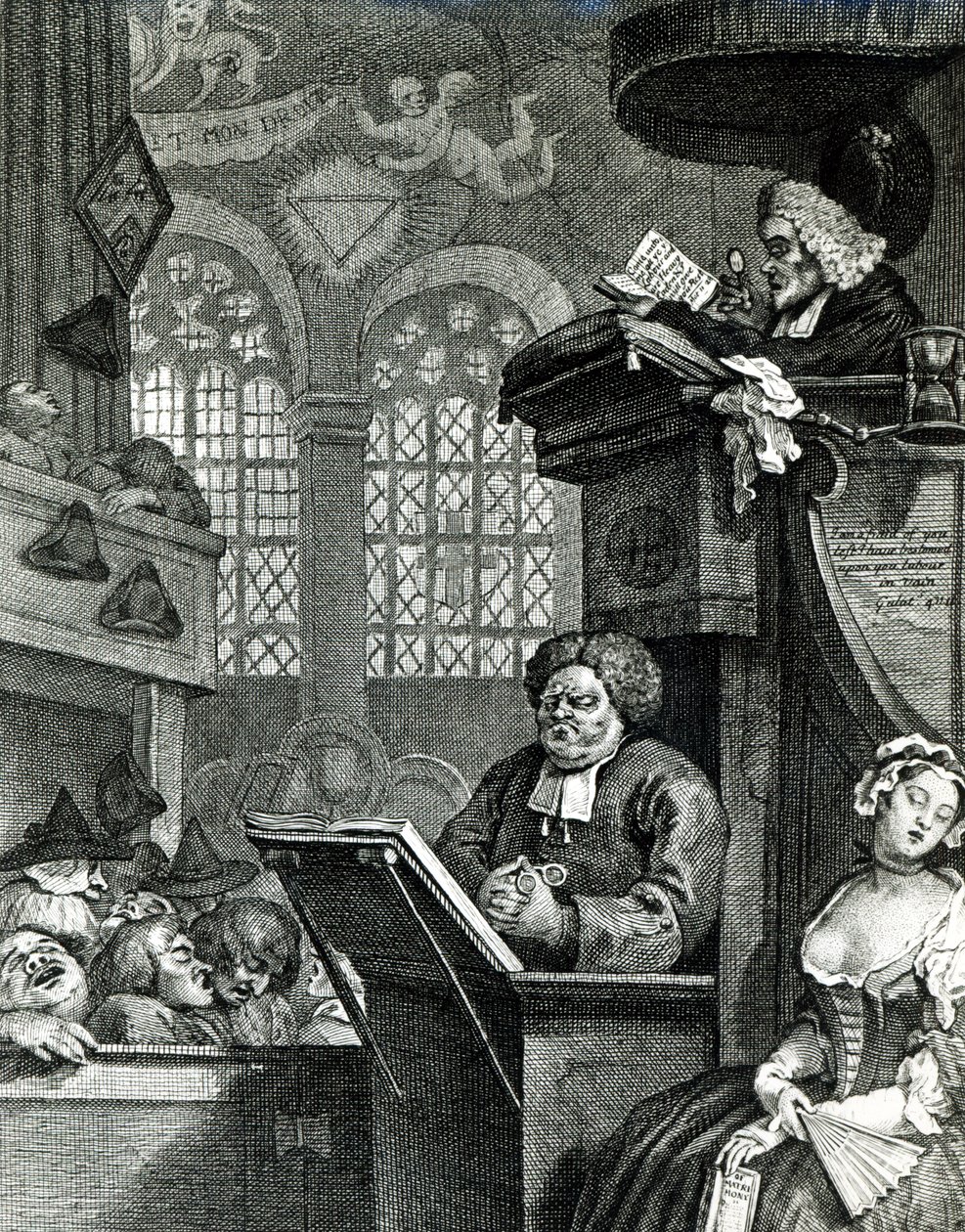 A Congregação Adormecida, 1736 de William Hogarth