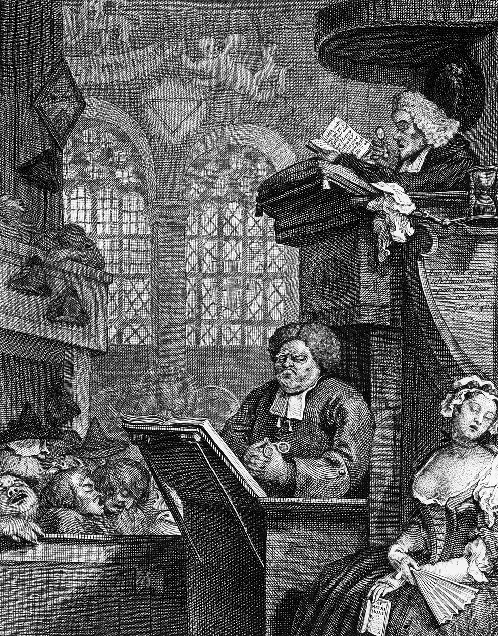 A Congregação Adormecida, 1736 de William Hogarth