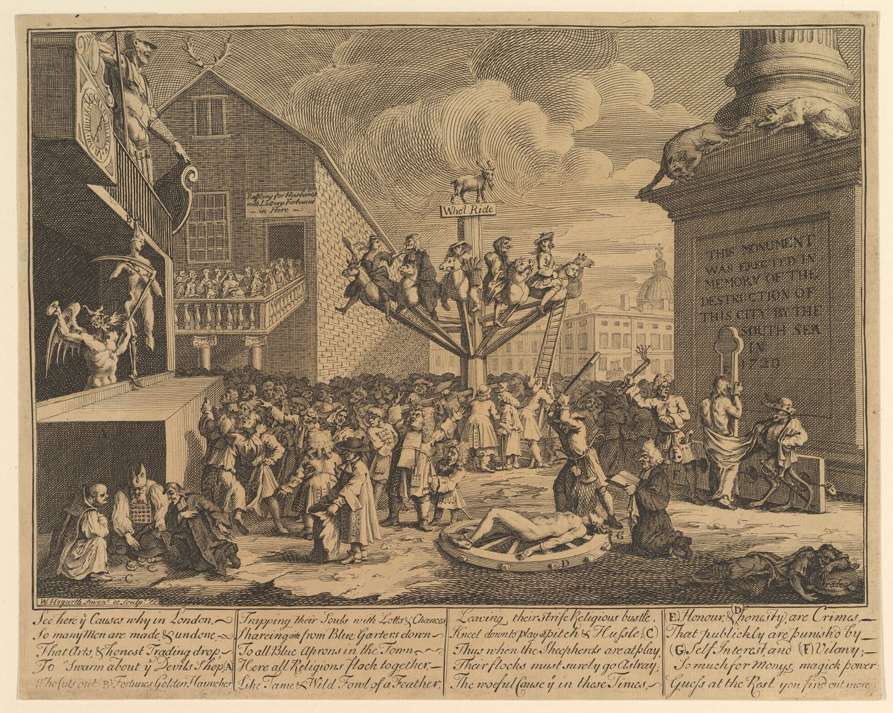 Esquema do Mar do Sul, 1722. de William Hogarth