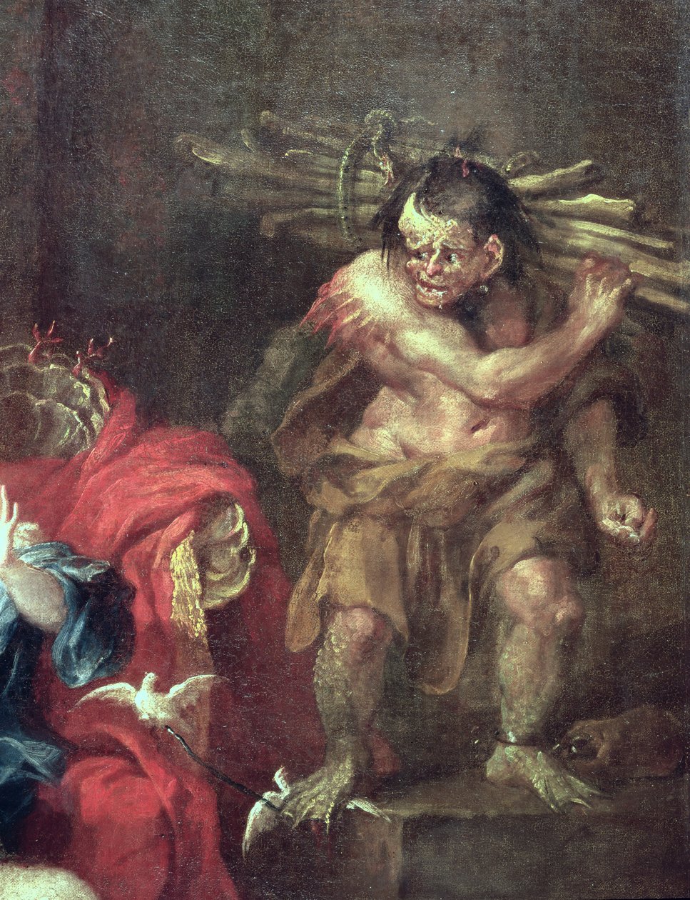 The Tempest, detalhe de óleo de Caliban sobre tela detalhe de 353593 de William Hogarth