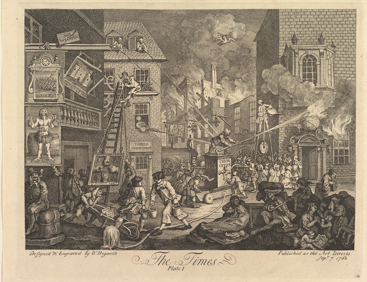The Times, Placa 1 de William Hogarth
