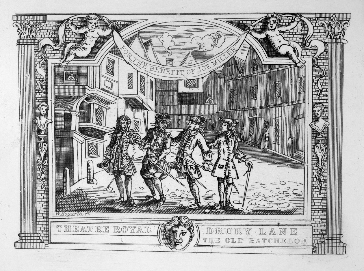Teatro Real, Dury Lane, o Velho Batchelor de William Hogarth